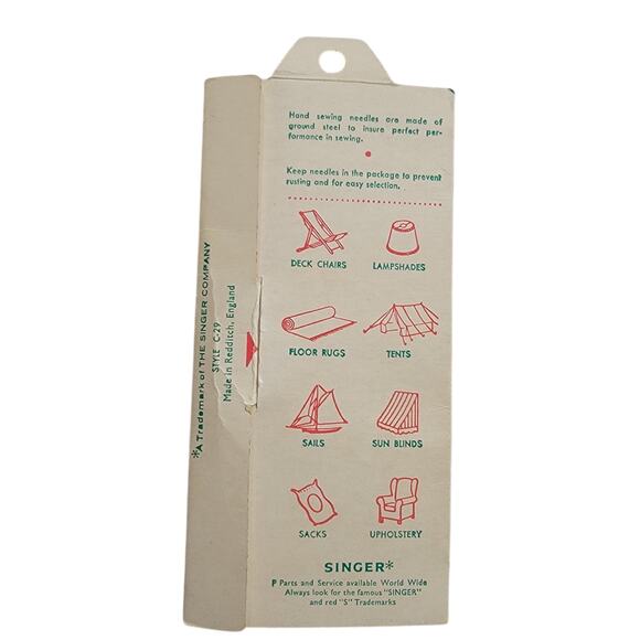 VTG 50s Singer Hand Sewing Needles Curved Straight‎ Special Household Needs - Picture 3 of 5